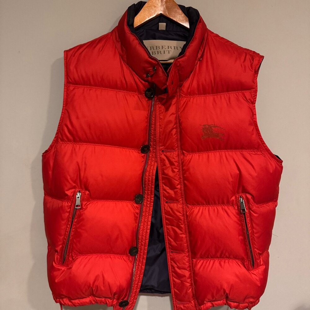 Burberry Brit red quilted puffer vest
